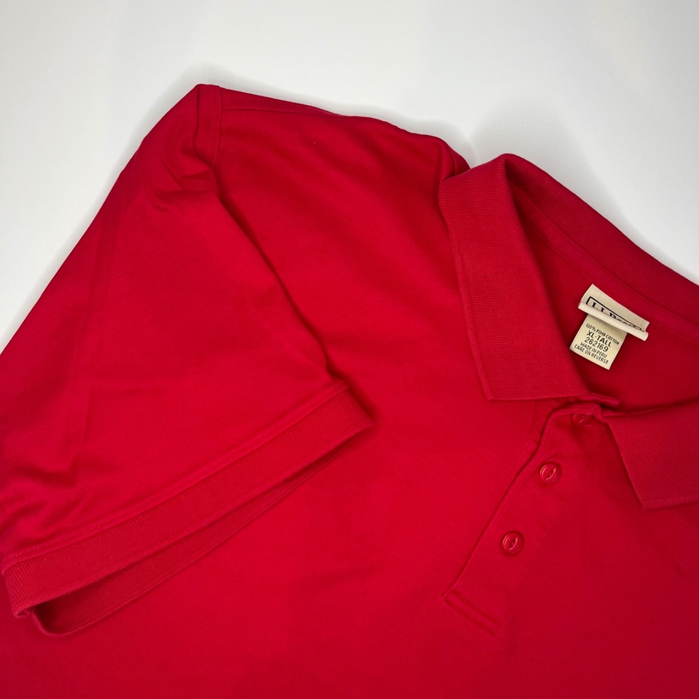 LL Bean Mens XL Tall Pima Cotton Polo Shirt Red Short Sleeve 262169